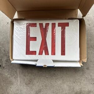 EXIT SIGN RED DOUBLE SIDE LED EMERGENCY LIGHTING MAGNATRON MAGU2RW PLASTIC AC